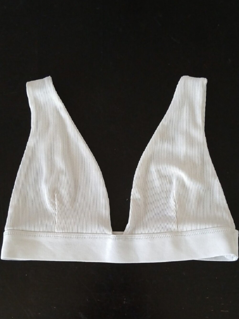 Rivir Ribbed Plunge Pullover Bra Small